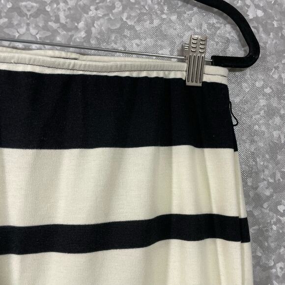 Metaphor Black & White Striped Jersey Pencil Skirt - Size Small - Knee Length - Picture 2 of 5